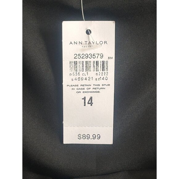 Ann Taylor Black Skirt White Polka Dot Knee Length Skirt Lined Ruffles - Size 14 - Picture 12 of 16